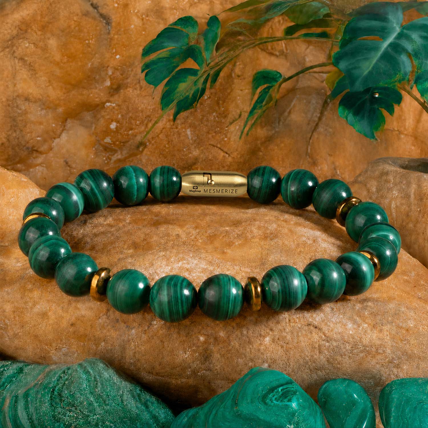 Prosperity Malachite Natural Stone Bracelet with MagSnap 2