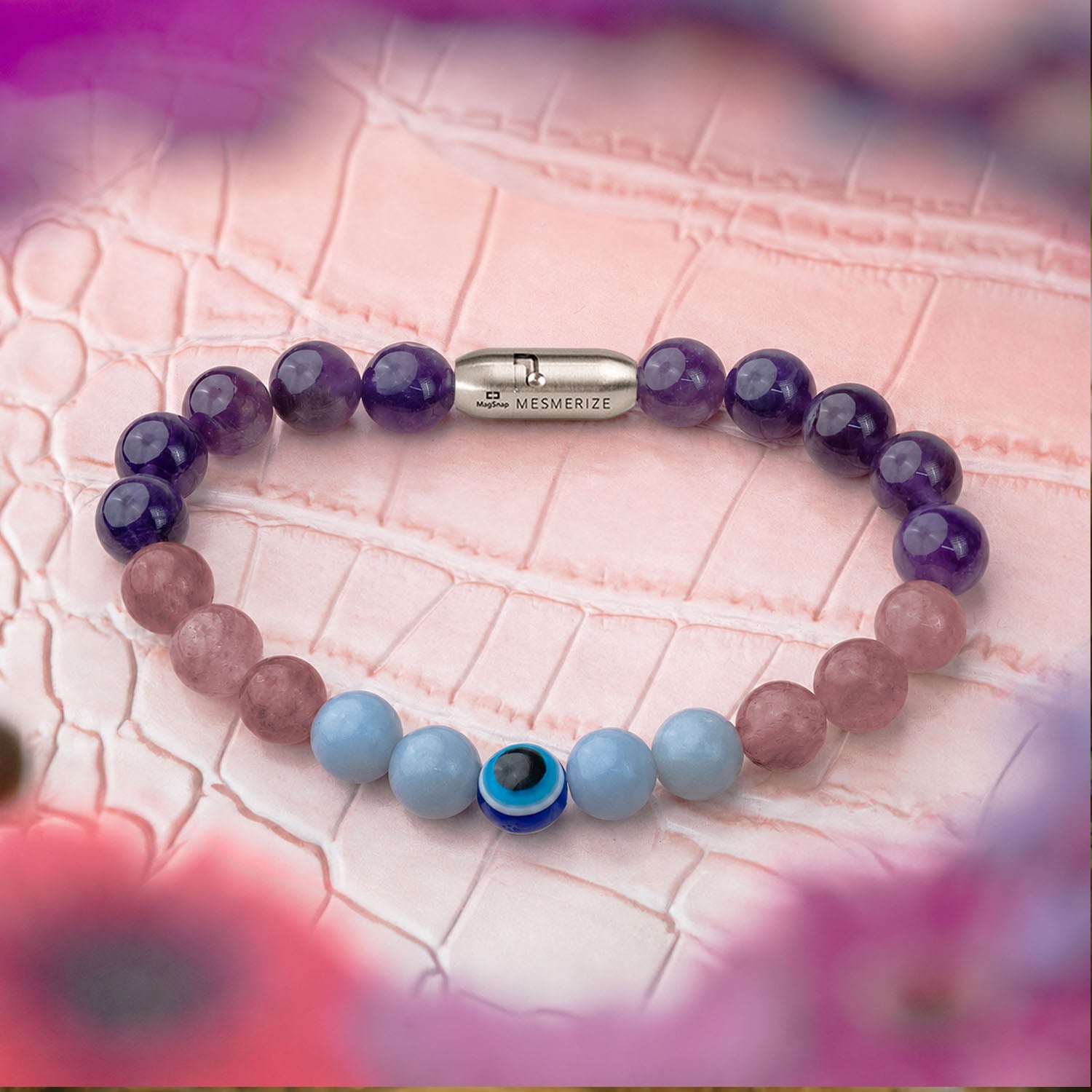 Divine Aura Evil eye Natural Stone Bracelet with Magsnap2