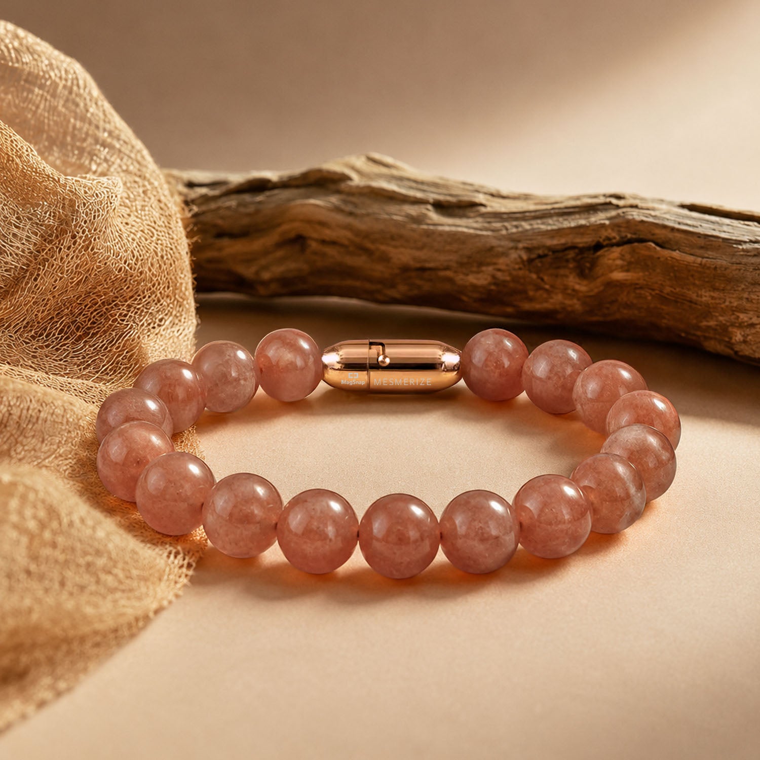 Positivity Sunstone(Suryakant Mani) Natural Stone Bracelet with Magsnap 2