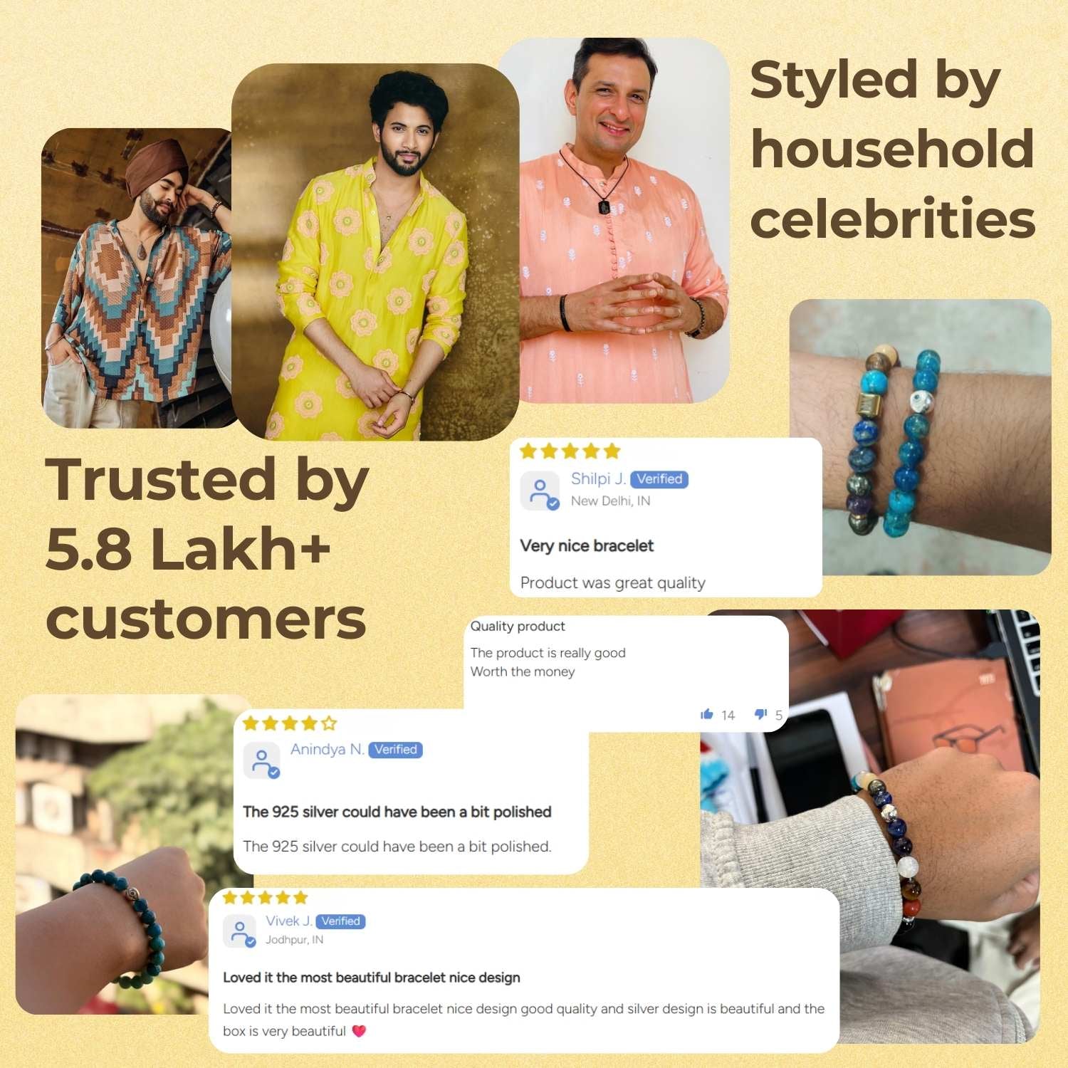 925 Sterling Silver Pyrite Trishul Natural Stone Bracelet with Magsnap2