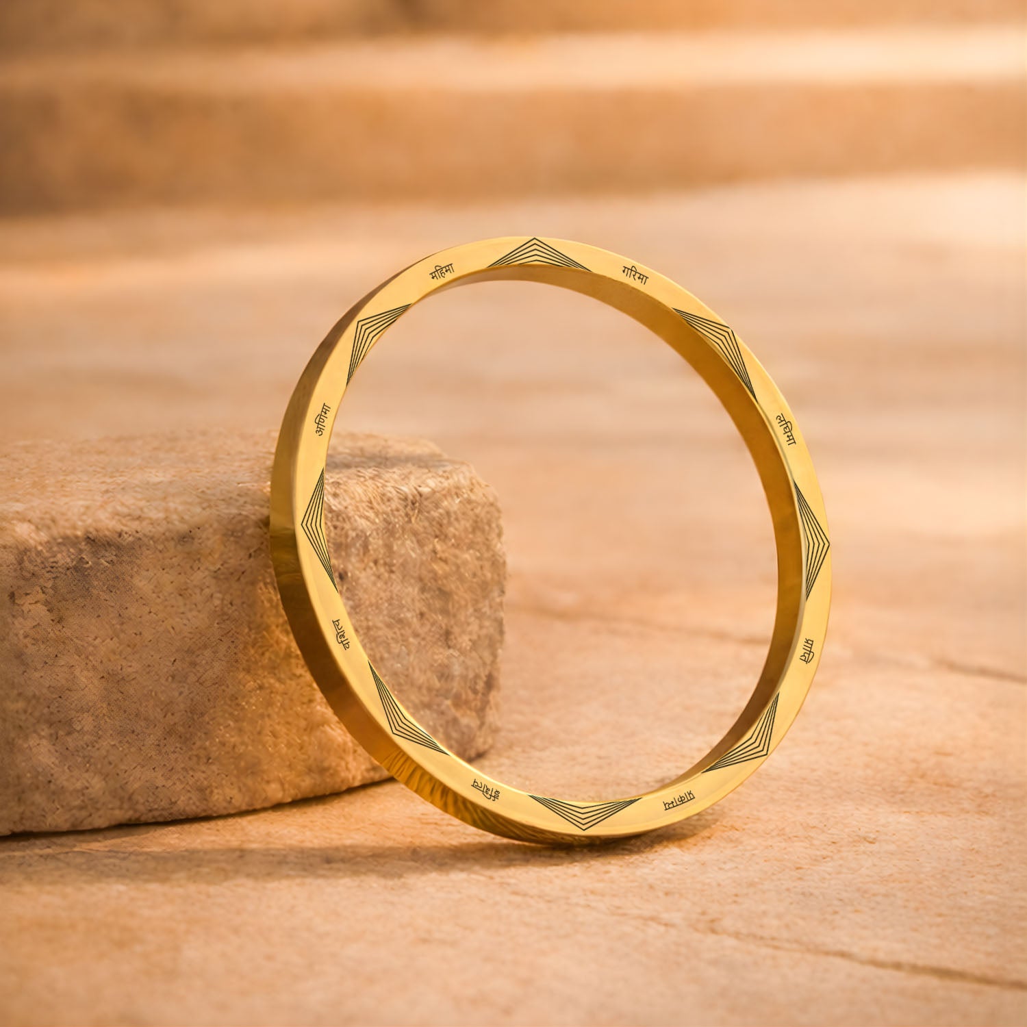 Ashta Siddhi Classic Round Kada Gold