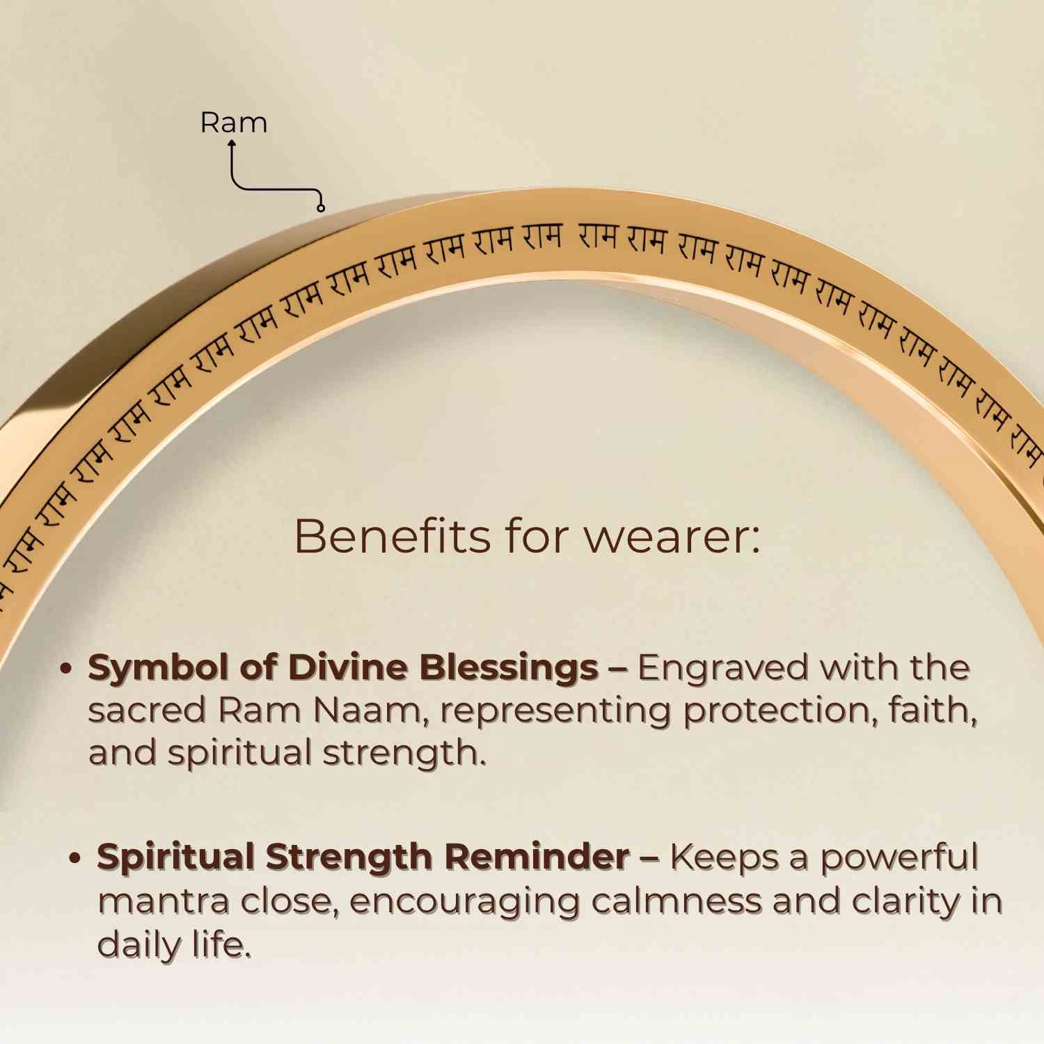 Ram MicroCarved Classic Round Kada Gold