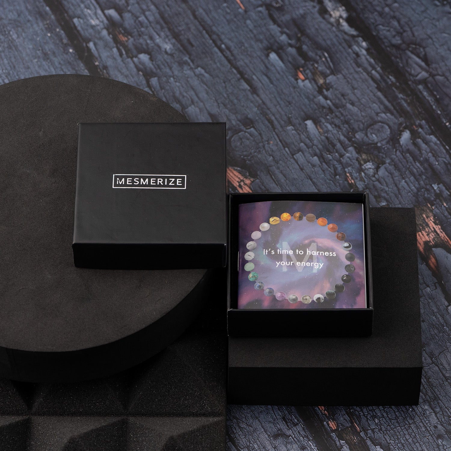 Steel Blue Hematite Stack Natural Stone Bracelet