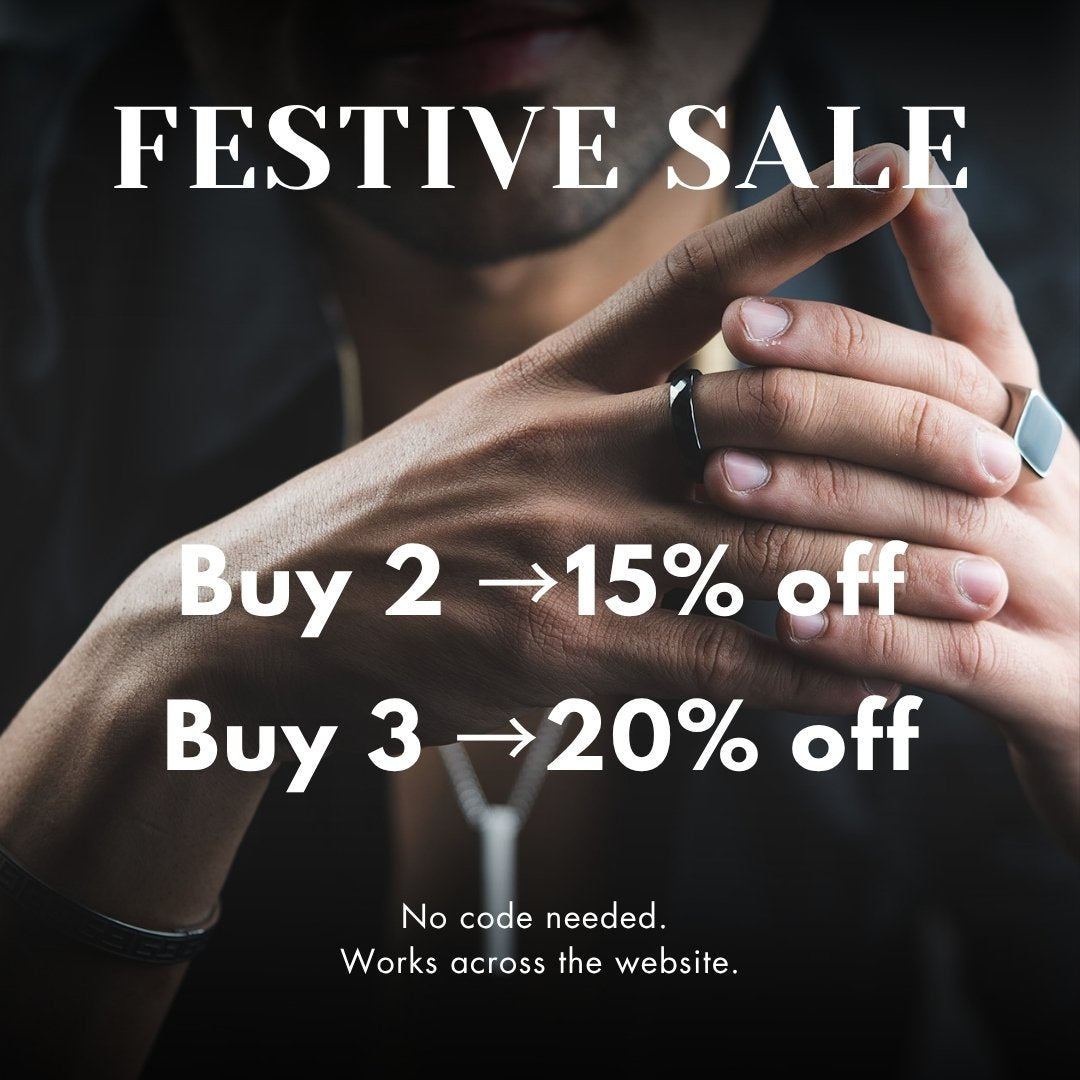 M Premium Jewellery Black Damascus Ring