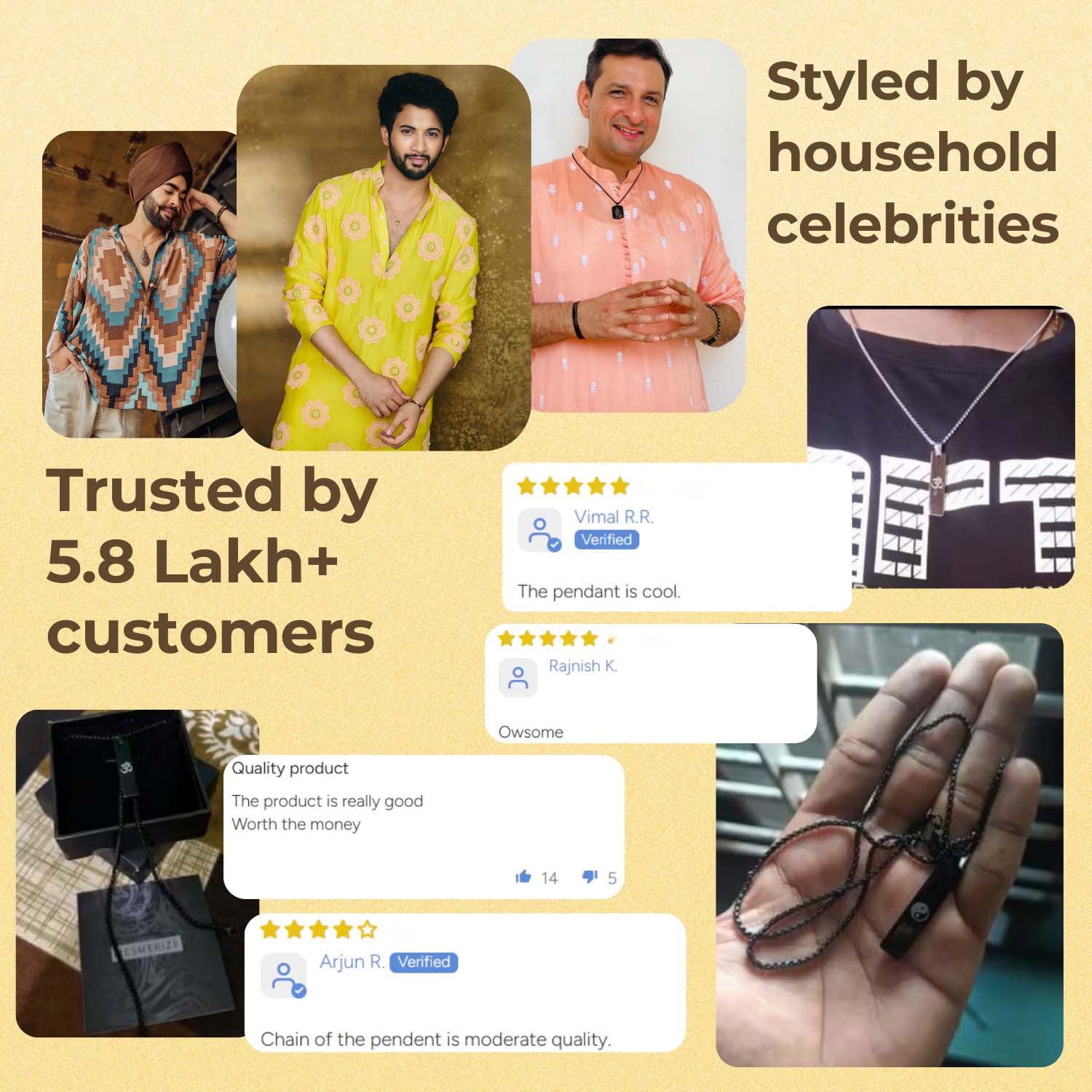 Krishna Mini Tag Necklace Silver