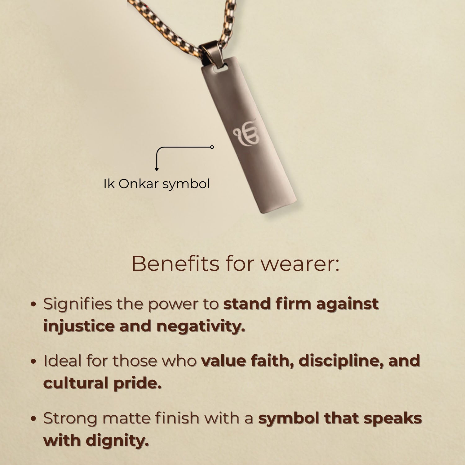 Ik Onkar Spiritual Mini Tag Silver