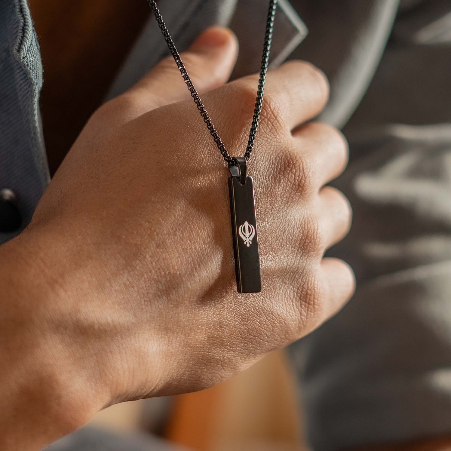 Khanda Spiritual Mini Tag Black