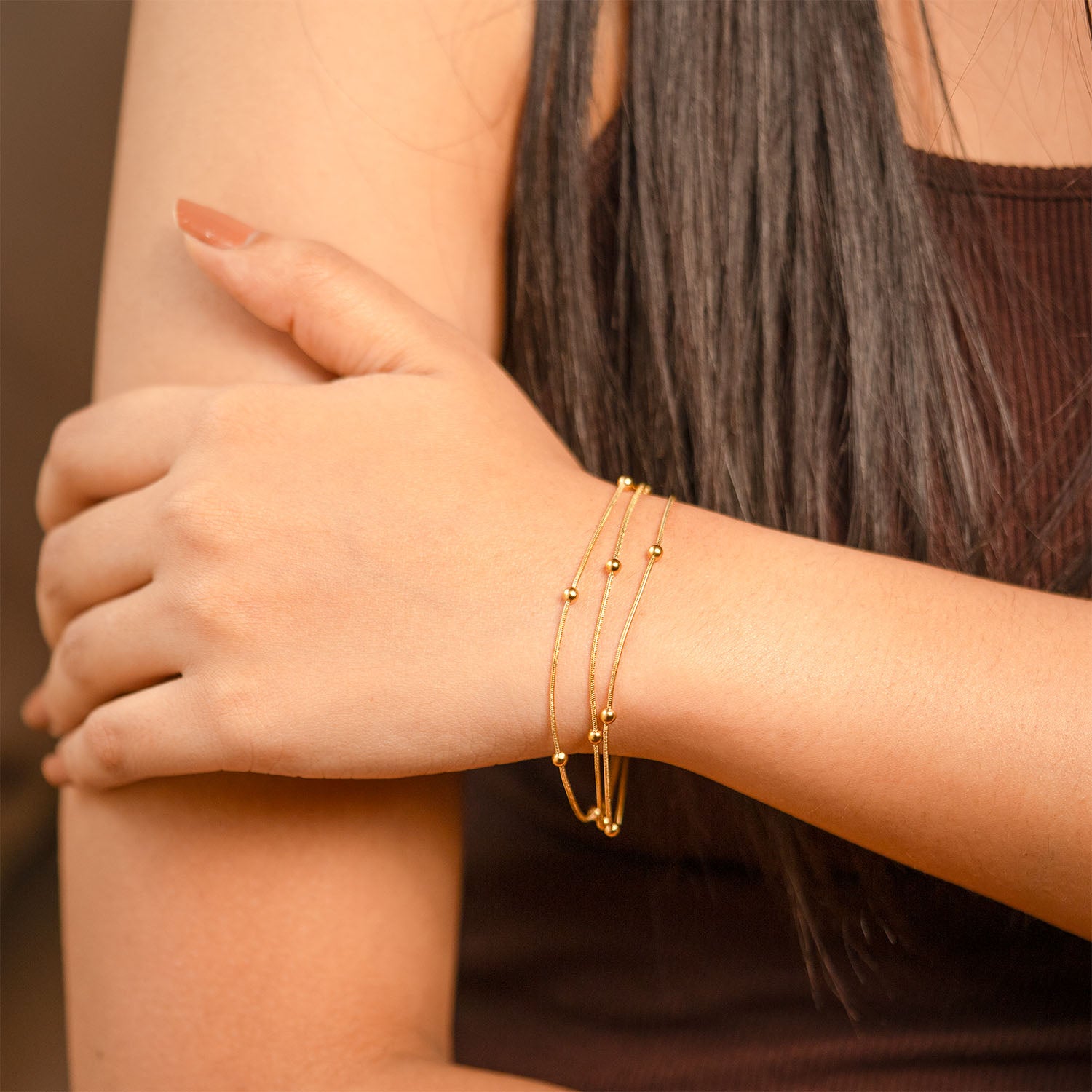 Liora Gold Layered Adjustable Bracelet
