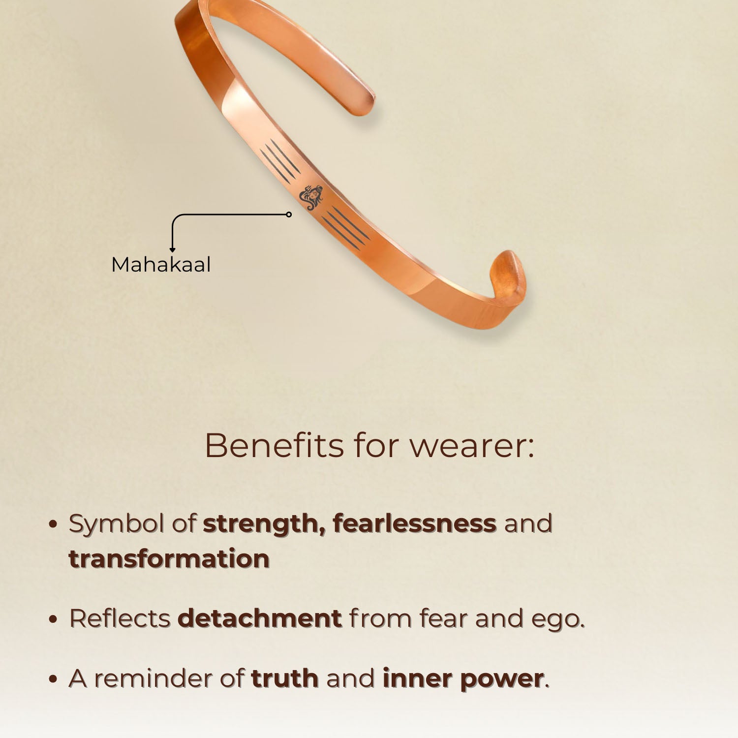 Mahakaal Gloss Cuff Adjustable Bracelet Silver