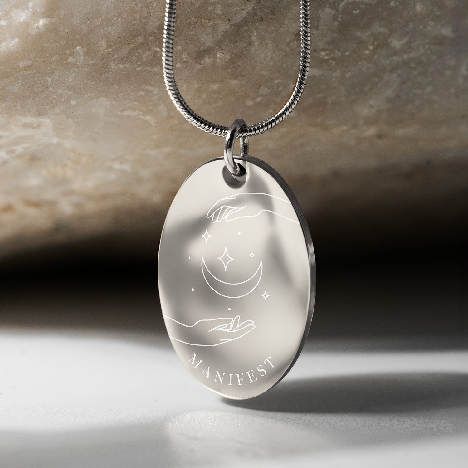 Manifest Oval Necklace Silver
