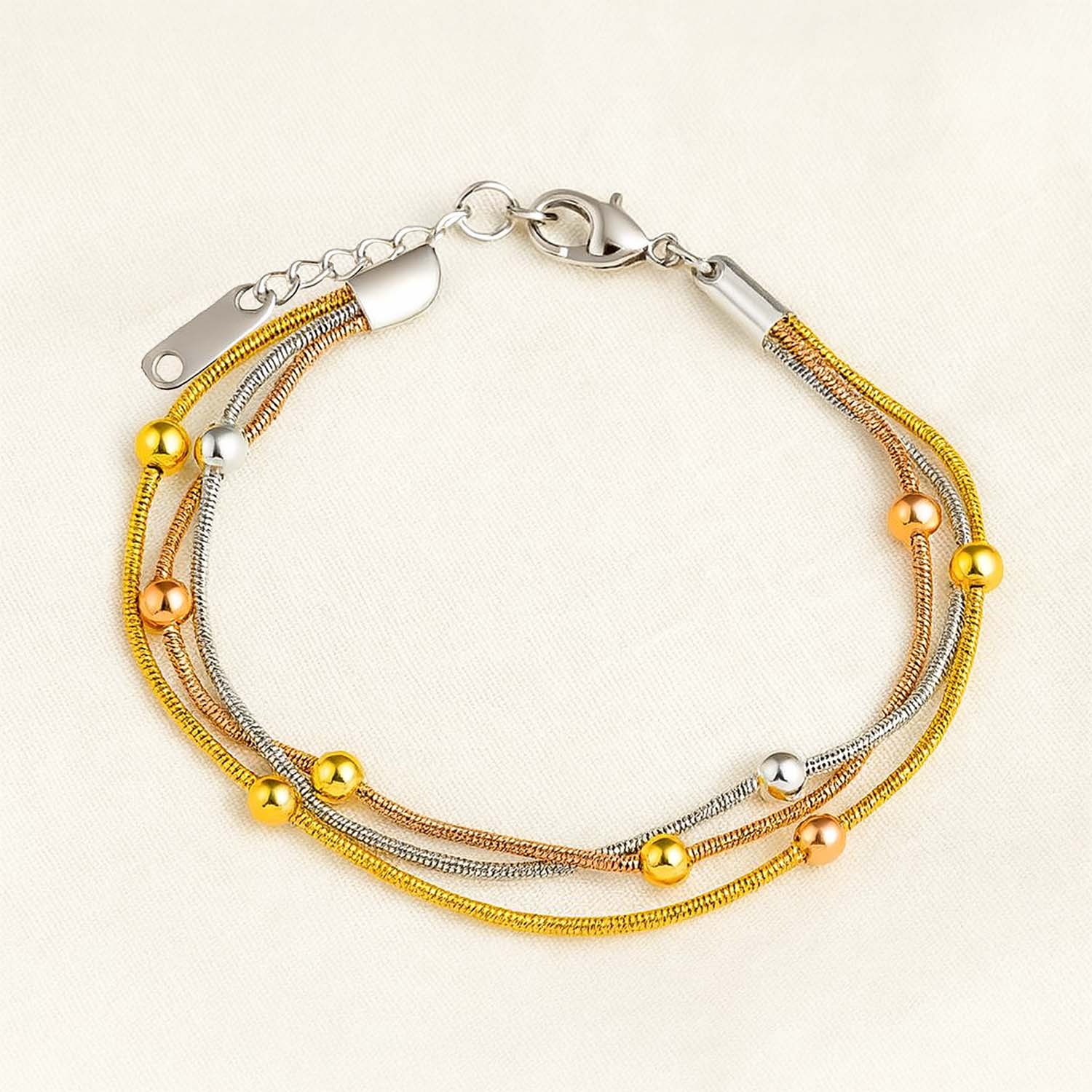 Marina Tri-colour Layered Adjustable Bracelet
