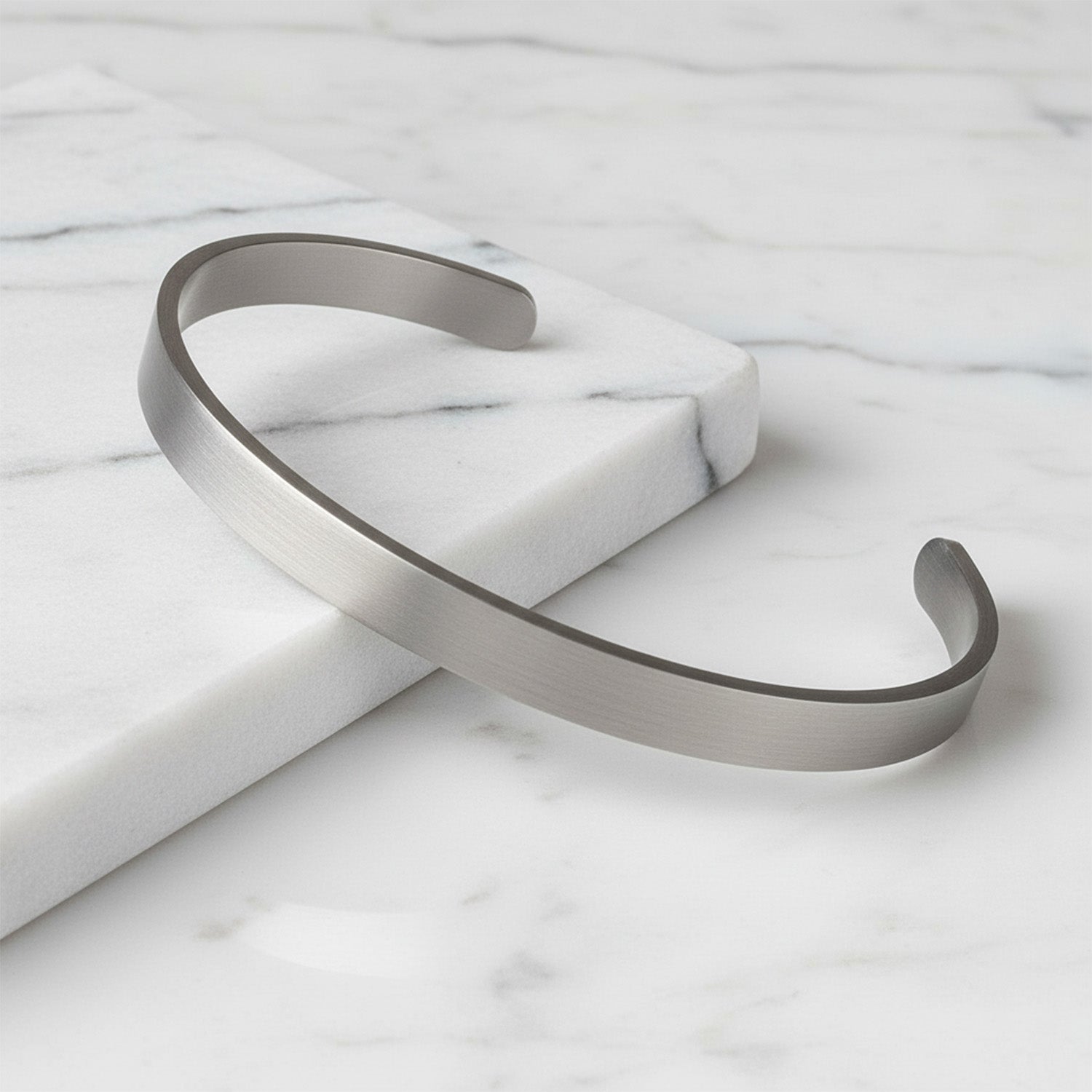 Matte Cuff Adjustable Bracelet Silver