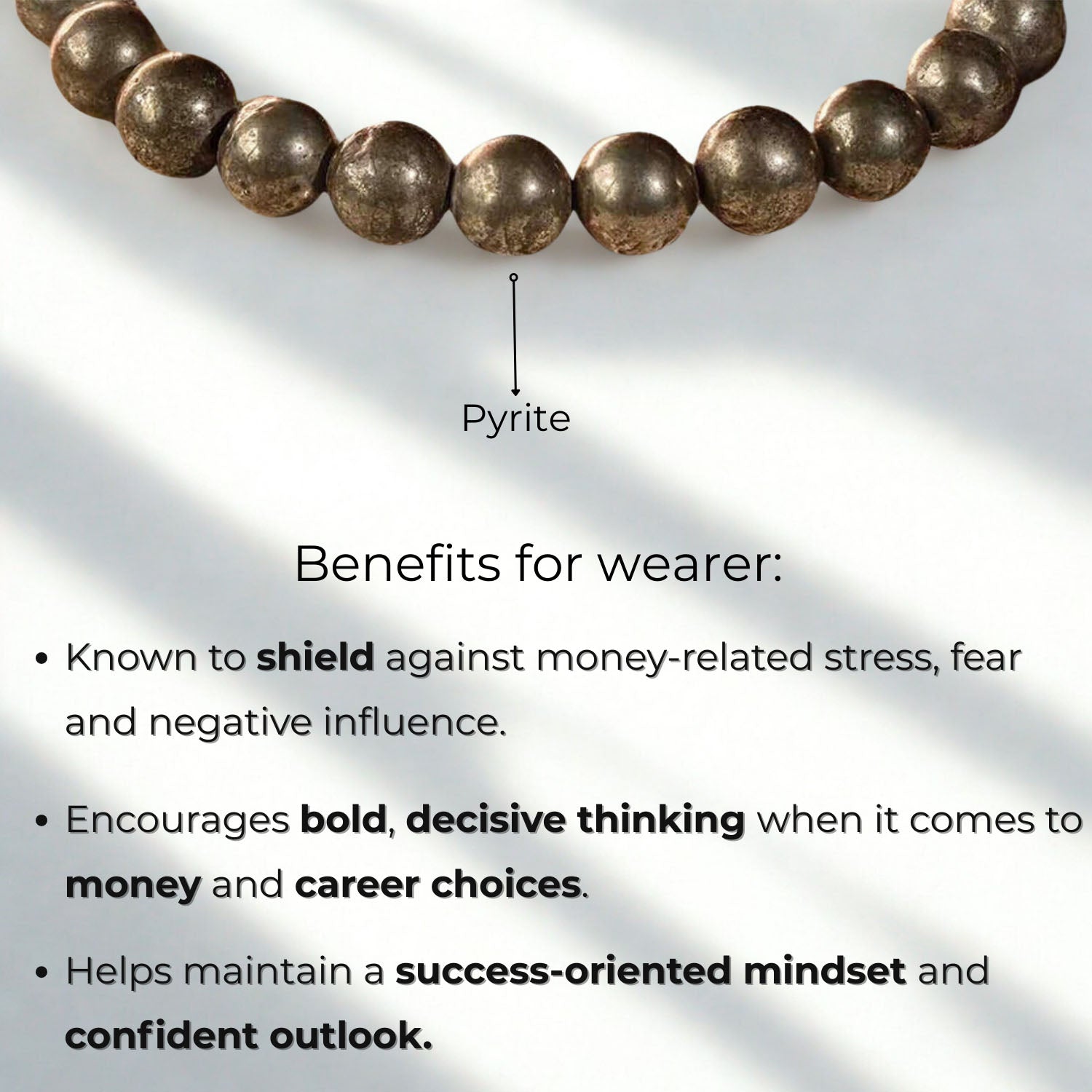 Natural Stone Jewellery Money Magnet Pyrite Natural Stone Bracelet with Magsnap