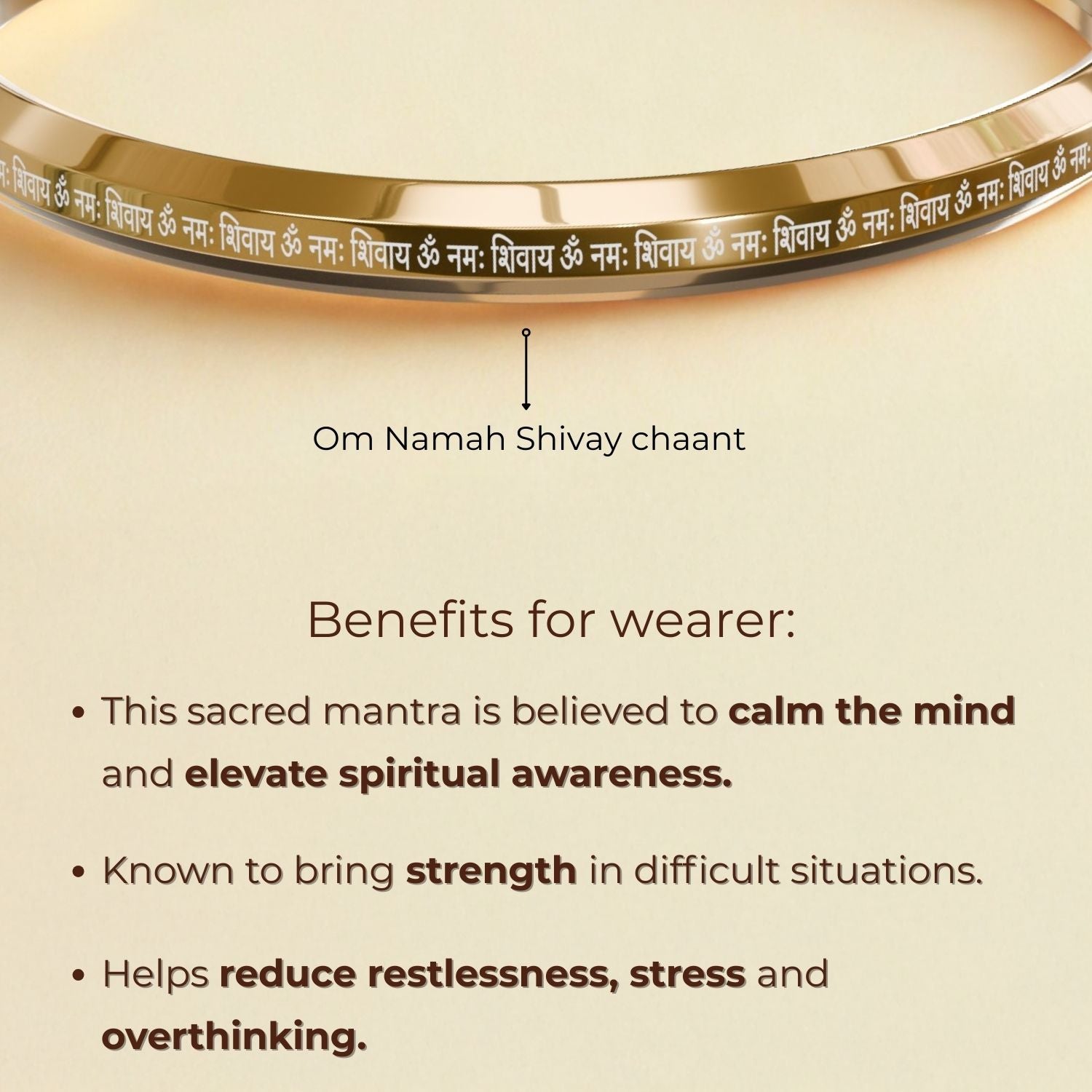 Om Namah Shivay Round Kada Silver