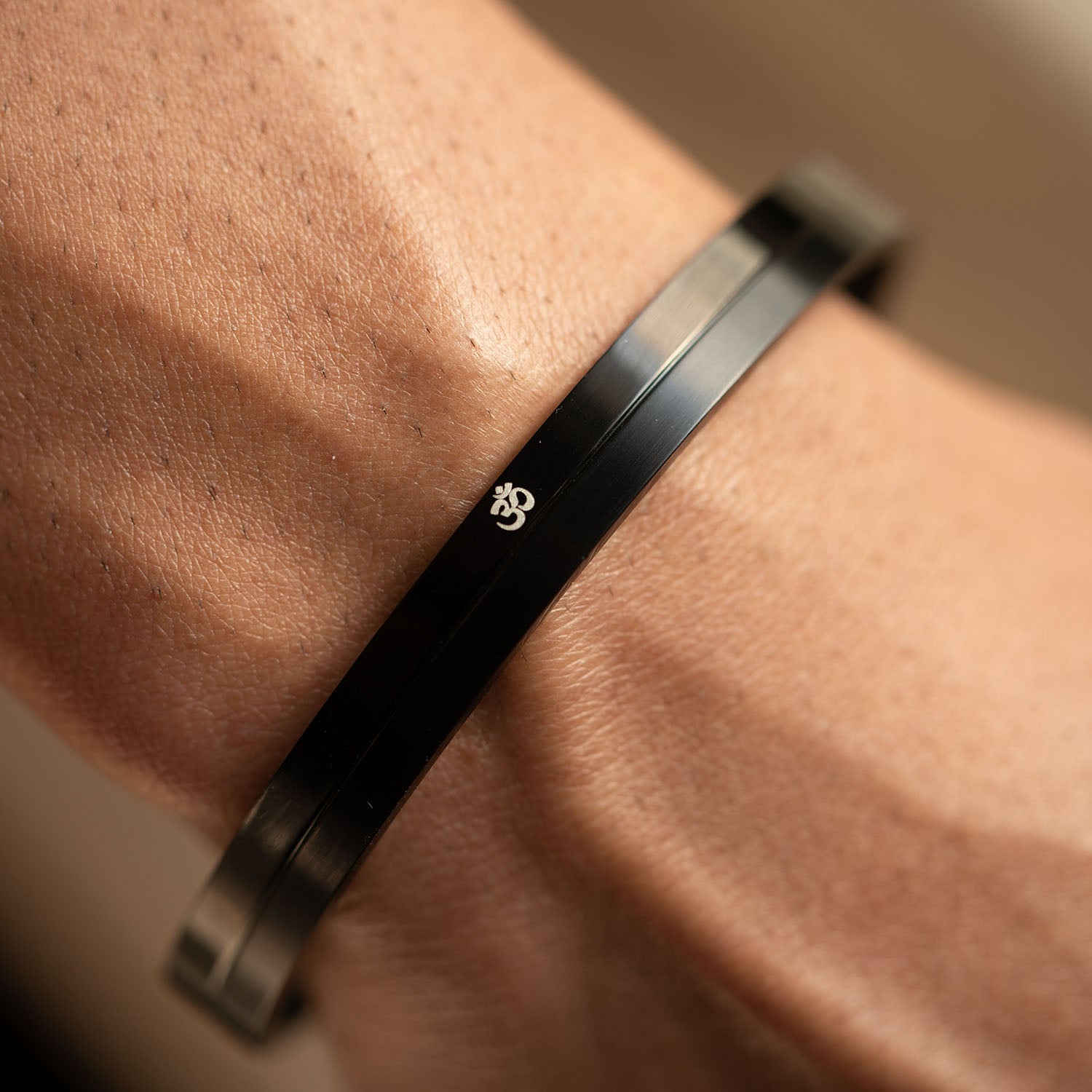 Black Om Kada Bracelet