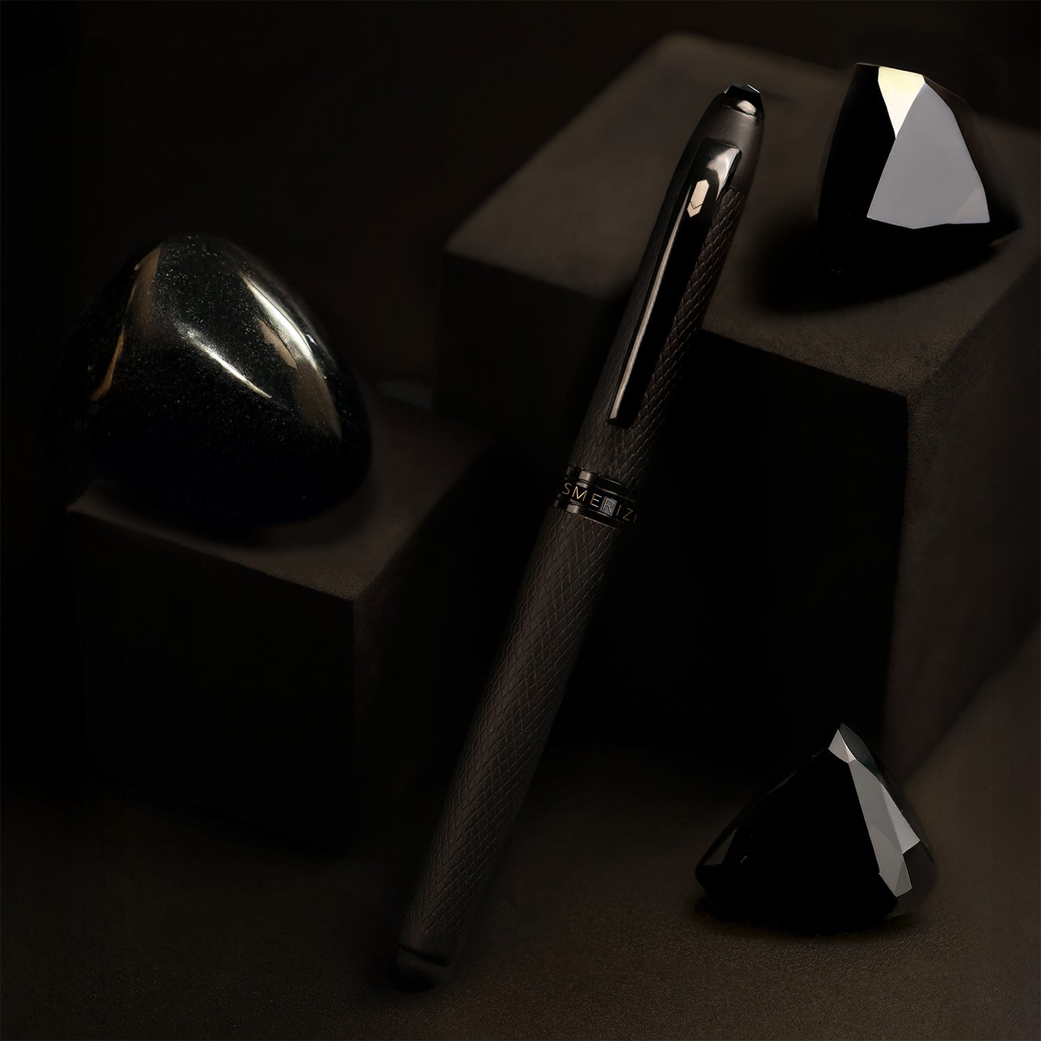 Matte Black Finish Onyx 2 in 1 MagSnap Roller Ball Pen with Stylus Personalised