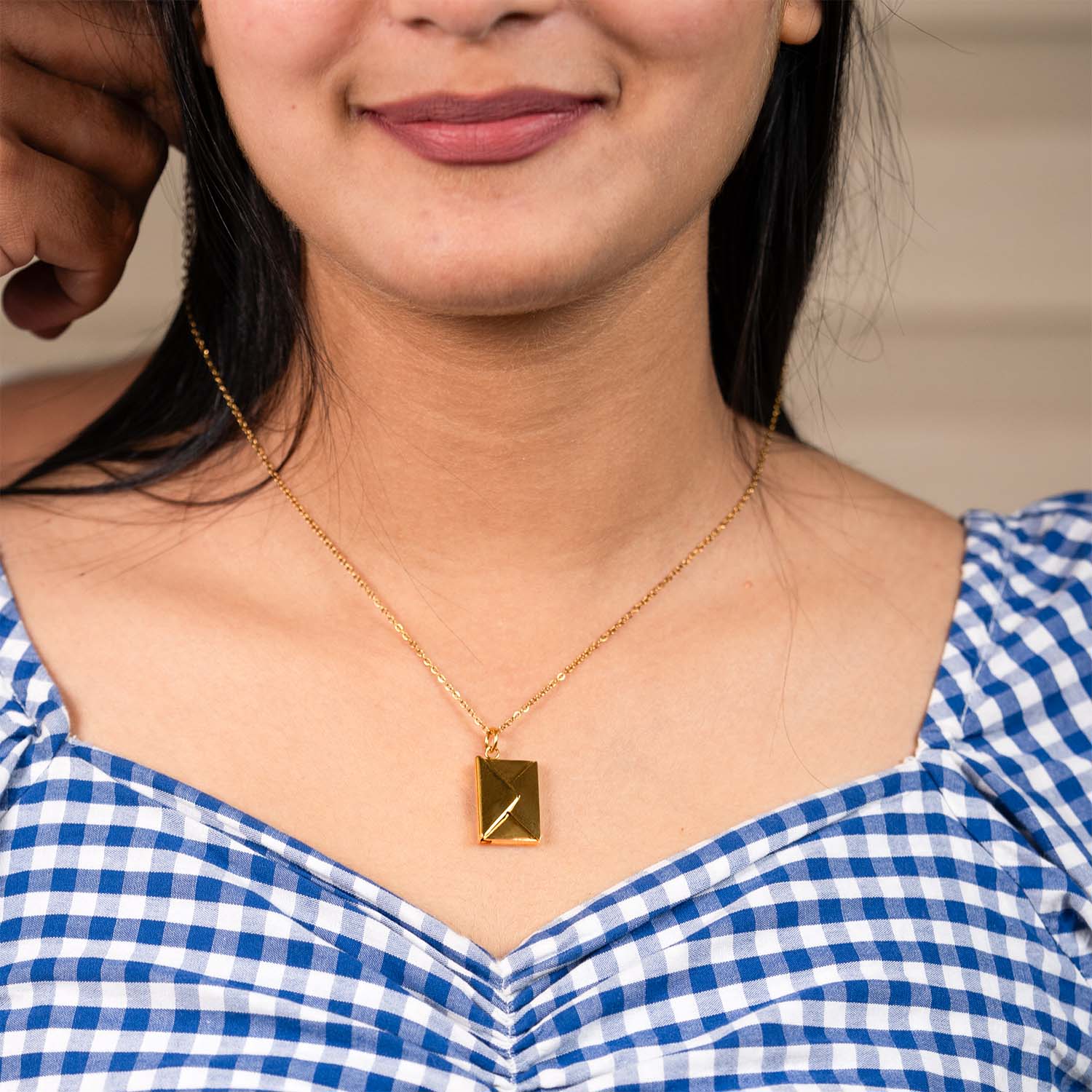 Personalised Envelope Necklace Gold