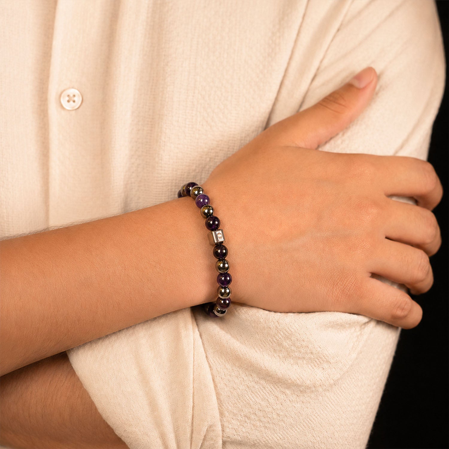 Pisces (Meen) Zodiac Stone Bracelet with MagSnap 4
