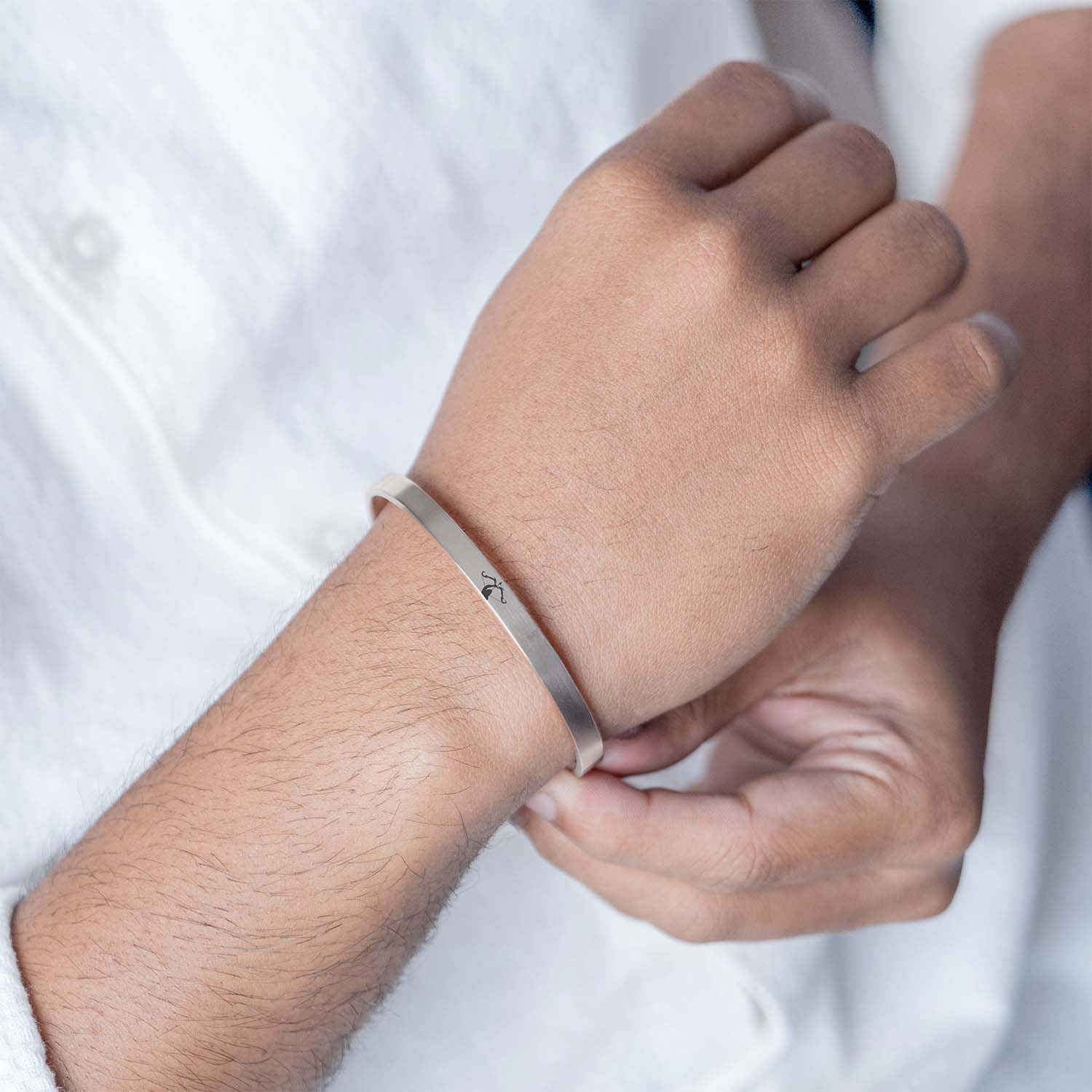 Ram Baan Gloss Cuff Adjustable Bracelet Silver