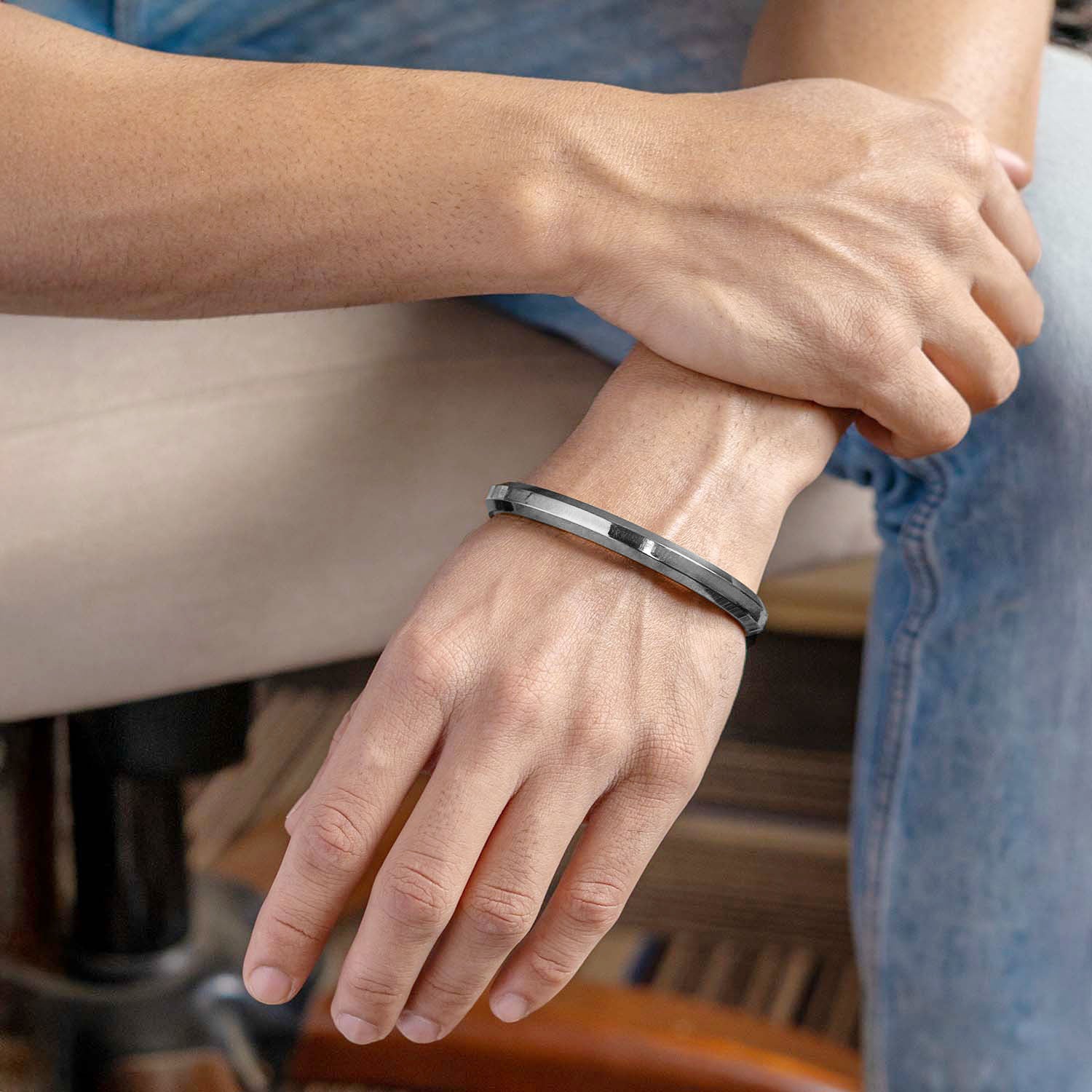 Round Flat Punjabi Kada Silver