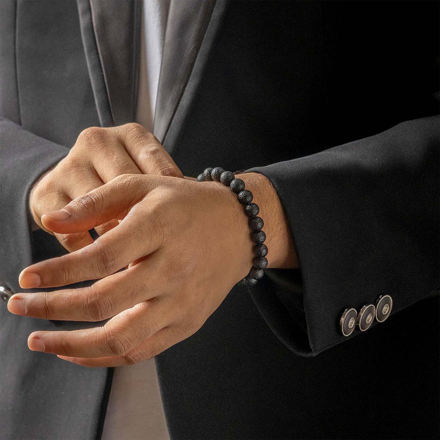 Sacred Saffordite (Chintamani) Natural Stone Bracelet with Magsnap2