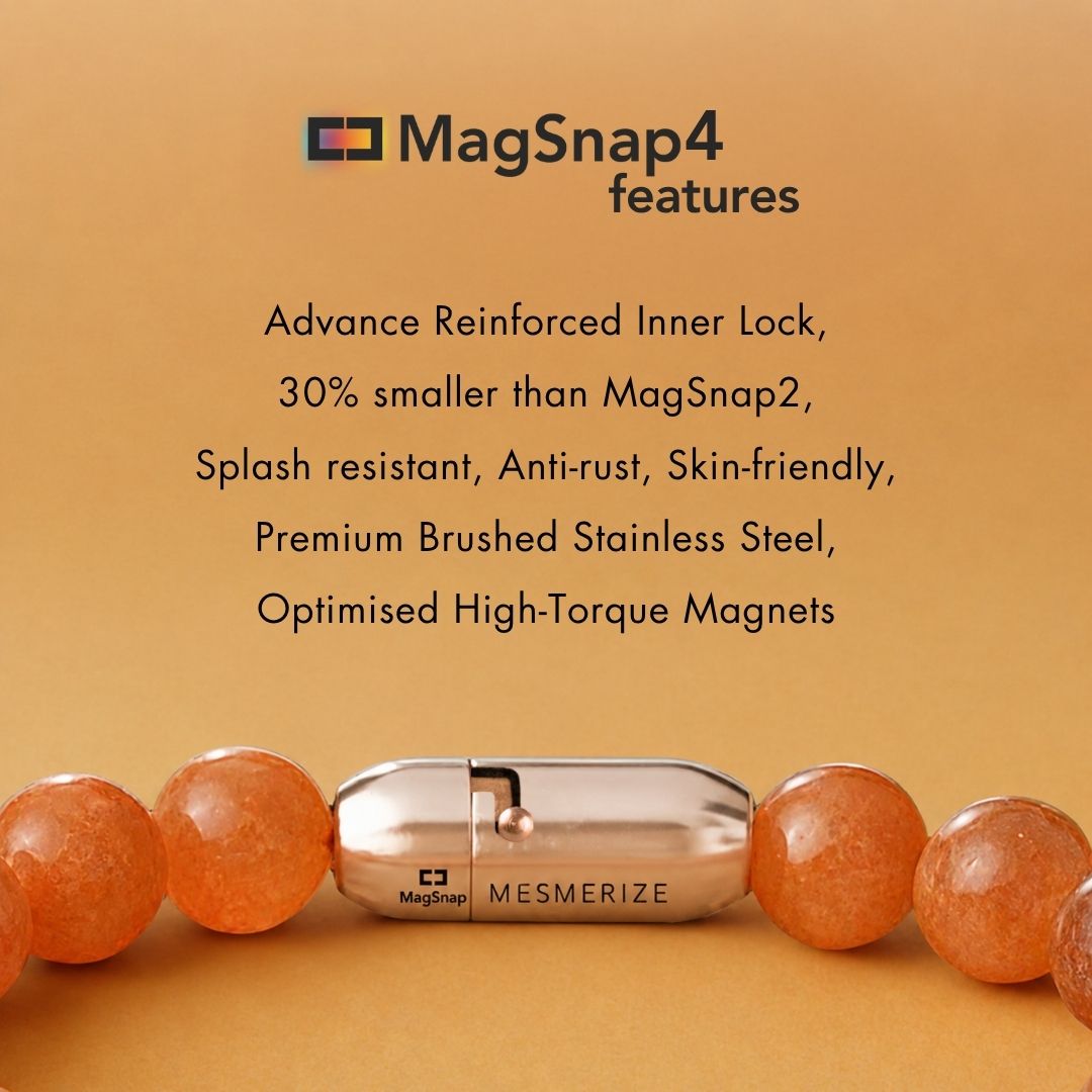 Solace Rose Quartz Natural Stone Bracelet with MagSnap