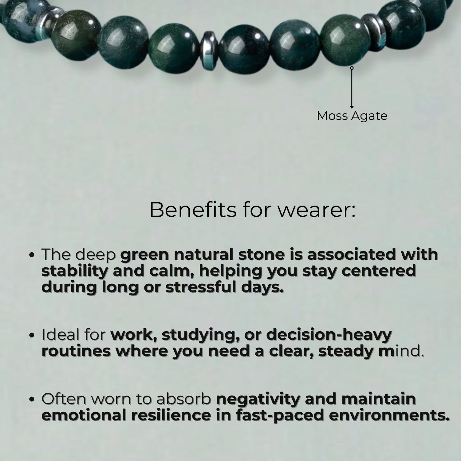 Soulful Moss Agate Natural Stone Bracelet with MagSnap 2