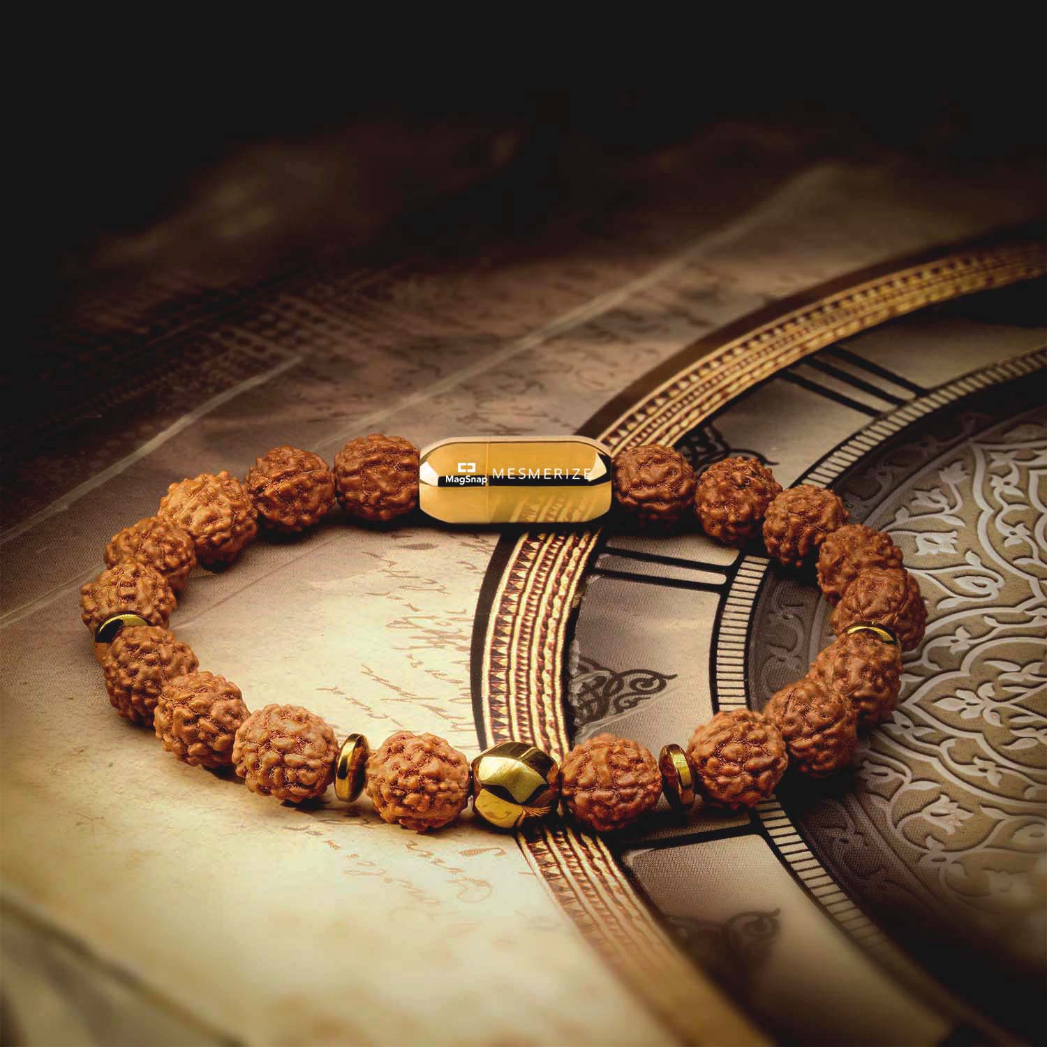 Natural Stone Jewellery Spiritual Rudraksh Natural Stone Bracelet with Magsnap