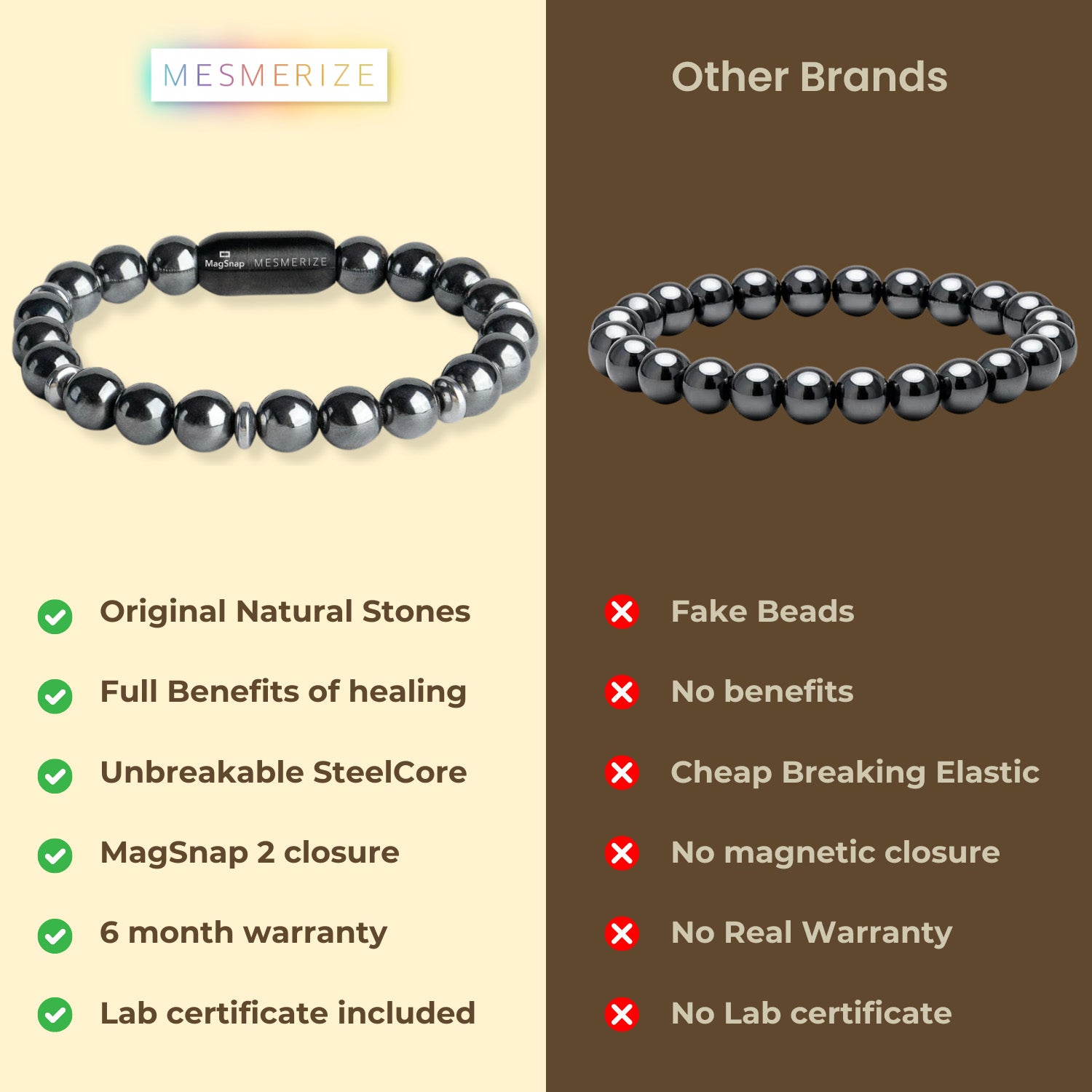 Mystic Grey Hematite Natural Stone Bracelet with MagSnap 2