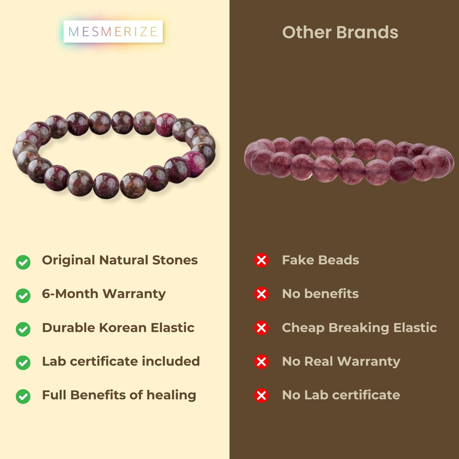 Soothing Pink Tourmaline Natural Stone Elastic Bracelet