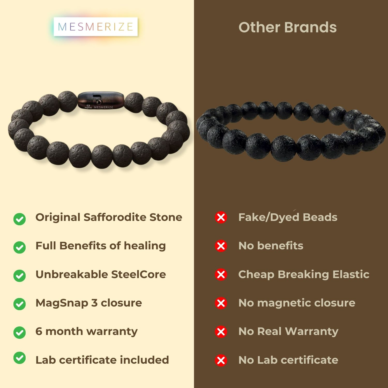 Sacred Saffordite (Chintamani) Natural Stone Bracelet with Magsnap2