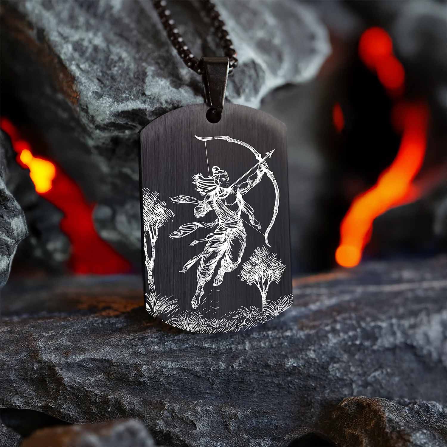 Virtuous Ram Godform Black Tag Necklace