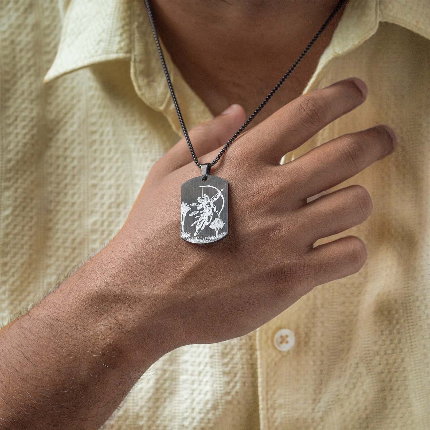 Virtuous Ram Godform Black Tag Necklace