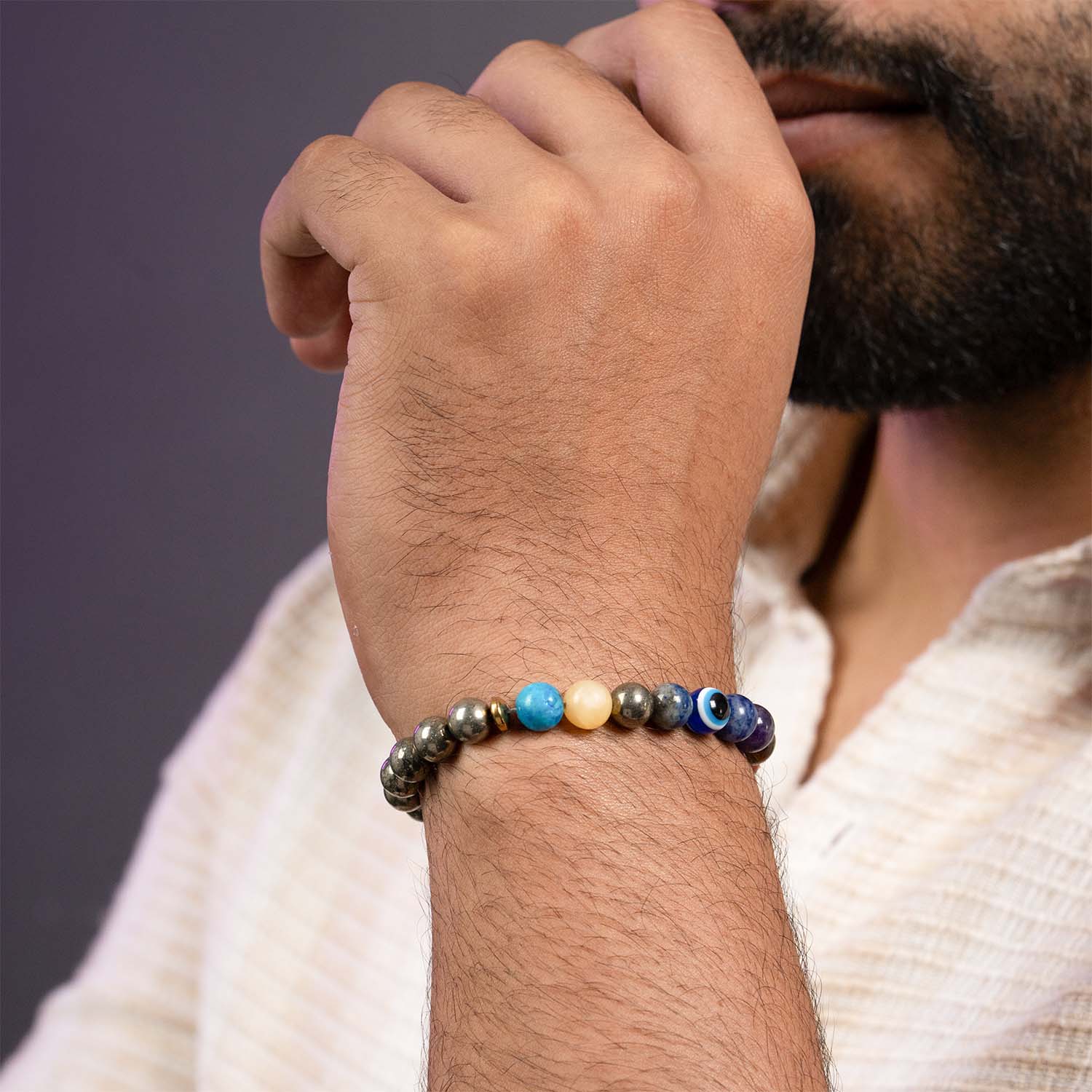 Money Magnet Pyrite 9 Chakra Natural Stone Bracelet Magsnap