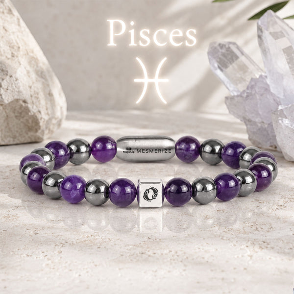 Pisces (Meen) Zodiac Stone Bracelet with MagSnap 2