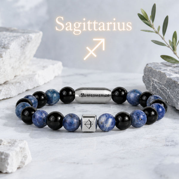 Sagittarius (Dhanu) Zodiac Stone Bracelet with MagSnap