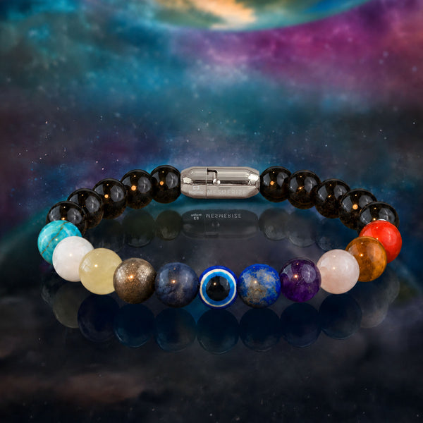 Strength Gloss Onyx 11 Chakra Natural Stone Bracelet with Magsnap 2