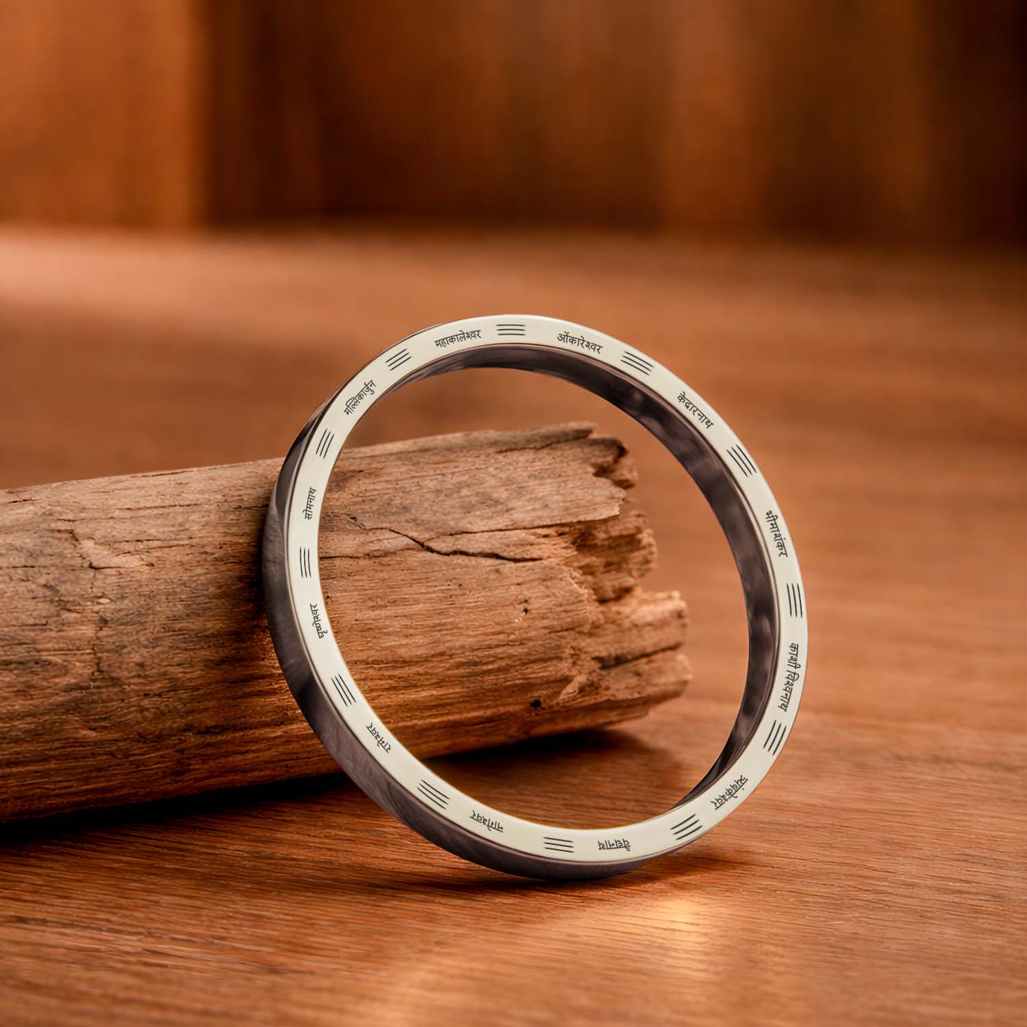 12 Jyotirling MicroCarved Classic Round Kada Silver