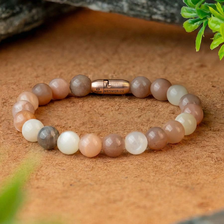 Calming Multi Moon Natural Stone Bracelet with Magsnap 4