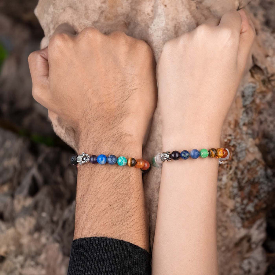 7 Chakra Natural Stone Couple Bracelet