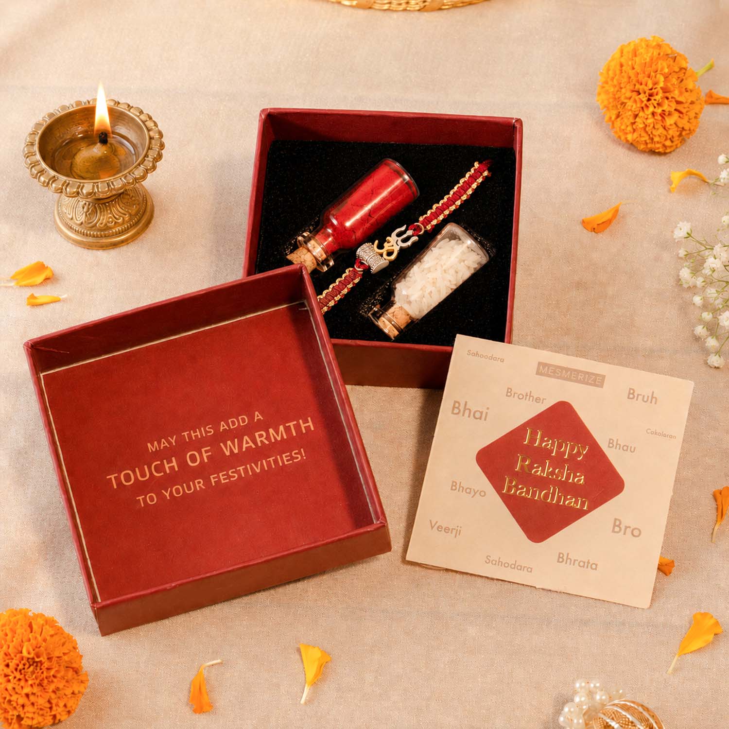Om Trishul & Damru Pure Silver Plated Rakhi