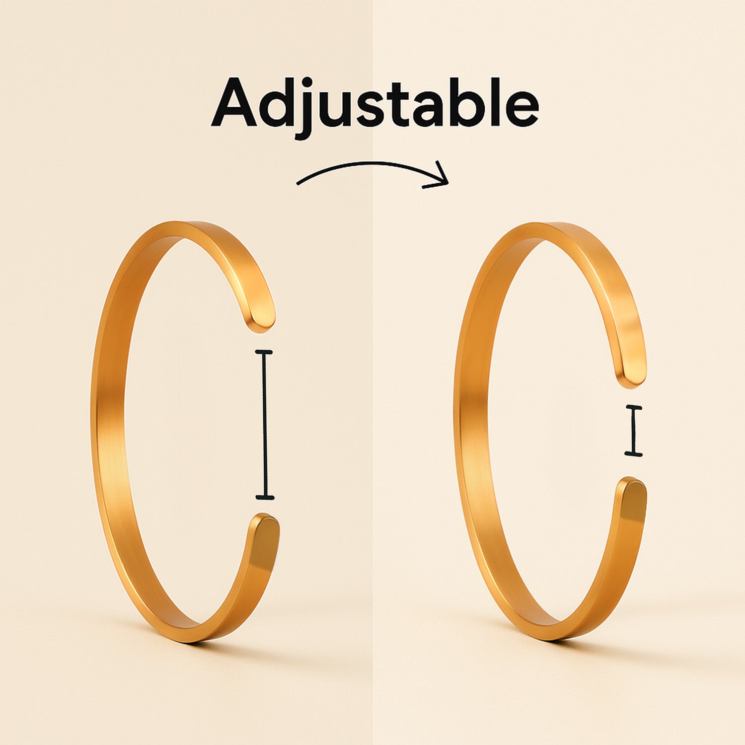 Matte Cuff Adjustable Bracelet Gold 