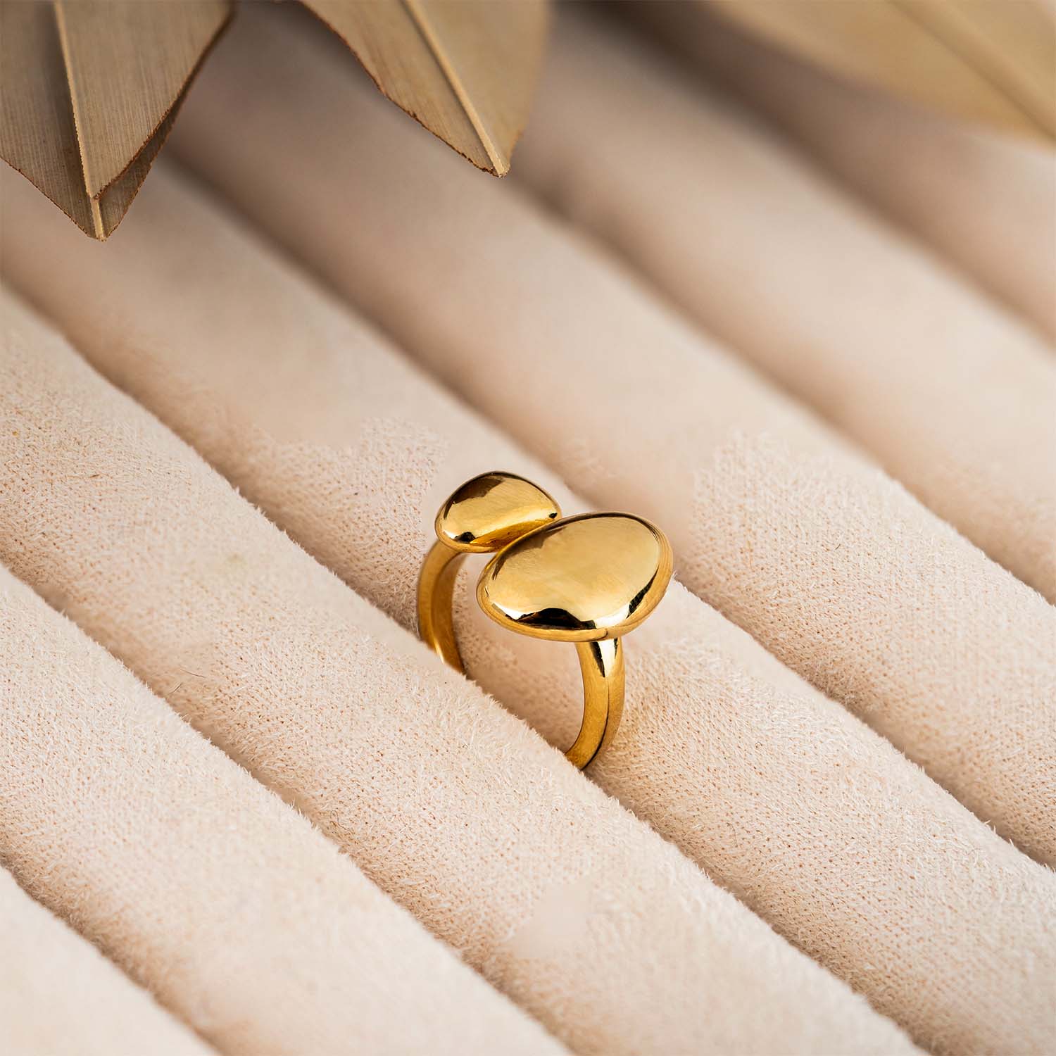 Aethel Gold Sphere Adjustable Ring