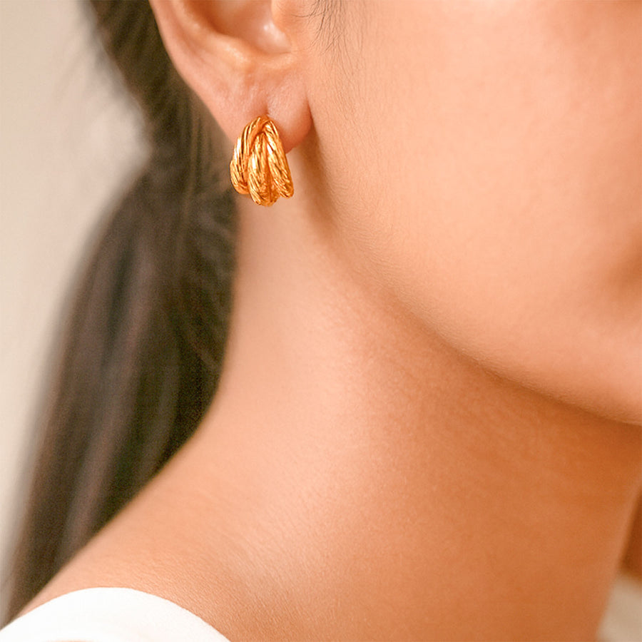 Aurora Bound 18K Gold Hoop Earrings