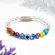 Balanced 9 Chakra Clear Quartz Natural Stone Bracelet