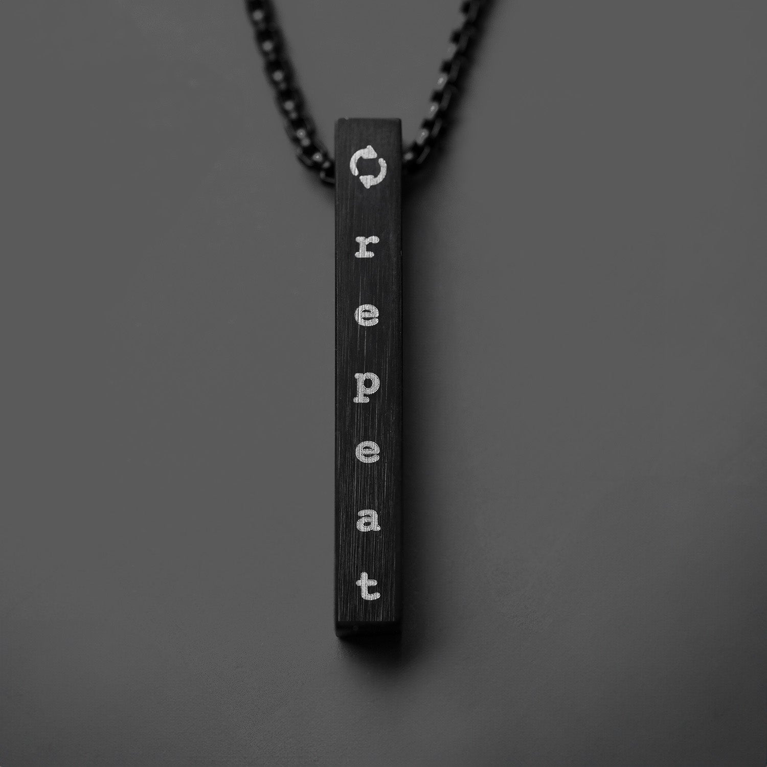 Black Hustle Motivational Bar Necklace
