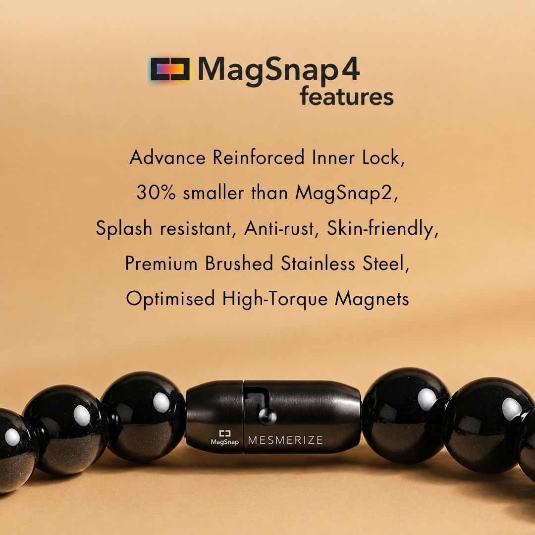 Non Personalised Super 9 Chakra Natural Stone Bracelet With Magsnap2