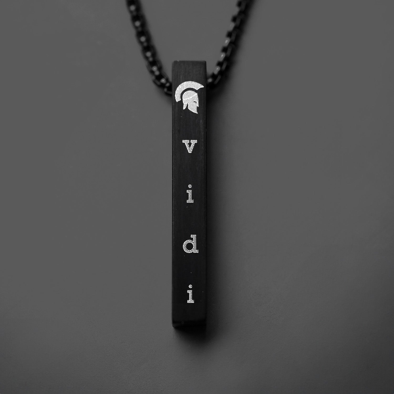 Black Conquer Motivational Bar Necklace