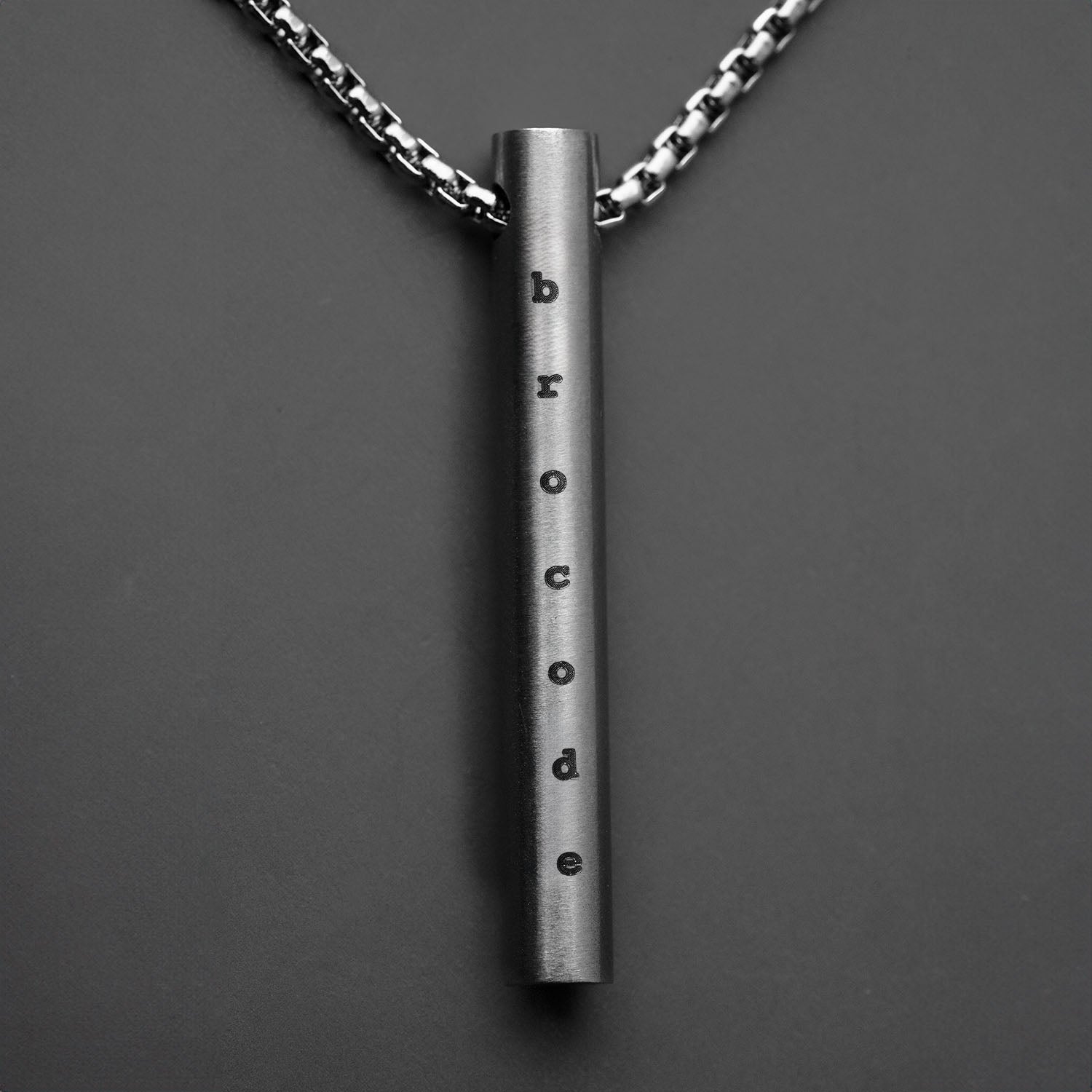 Brocode Silver Barrel Necklace