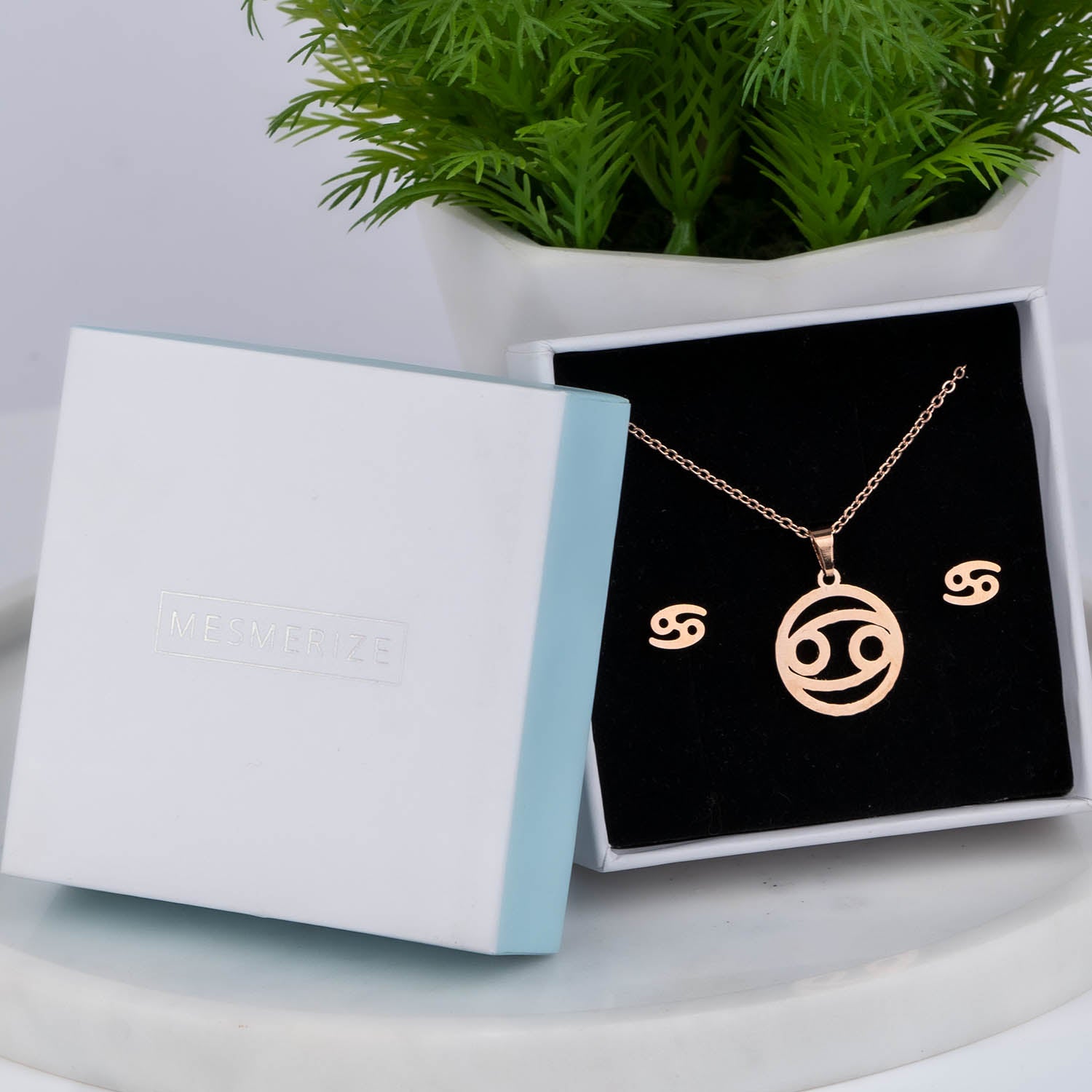 W Premium Jewellery Cancer Necklace Earring Set (22 Jun - 22 Jul)